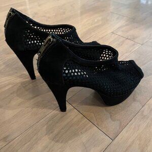 Steve Madden Peep Toe Bootie Heels with Back Zipper